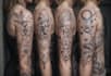 create sleeve tattoo design in geometric style