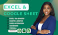 excel spreadsheet, google sheets, automation, vba, macro, formulas, templates