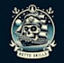 make retro skull boat ship logo design