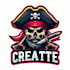 create mascot skull pirate logo with illustration design
