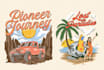 draw vintage western illustration for poster, tshirt, logo