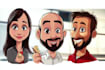 create an avatar, cartoon, caricature portrait