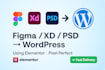 convert figma xd PSD using wordpress