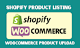 do shopify product listing and woocommerce product upload