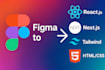 convert figma to HTML, figma to react, figma to tailwind css, figma to next js