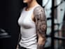 create sleeve tattoo design in geometric style