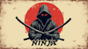 design unique ninja logo with source file in 24 hours