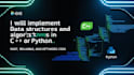 implement data structures and algorithms in c plus  or python