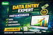 do fast and accurate data entry, excel, copy paste and web research