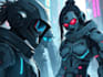 do cyberpunk, sci fi, robot, mecha character concept art