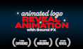 animated logo reveal with sound fx