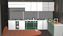 render 3d interior, interior design, house, restaurant