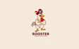 do modern rooster mascot cartoon logo