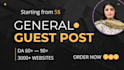 provide guest post on general sites with quality backlinks