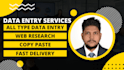 do manual data entry and online research