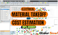 do electrical cost estimating and material takeoff
