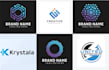 do modern minimalist tech startup app crypto website and technology logo design