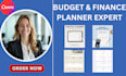 design editable canva templates for budget, finance planner and expense tracker