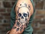 do premium trash polka design , sleeve tattoo