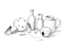 create pen and ink still life drawings and object illustrations