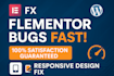 fix any elementor issues or bugs on your wordpress website