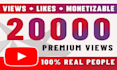 do organic watch hours 20k views for youtube monetization