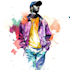 illustrate watercolor portrait illustration
