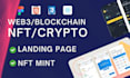 create a crypto, nft minting website, landing page, smart contract
