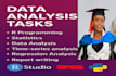 do statistics, data analysis using rstudio, python, spss,r programming language