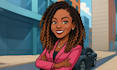 create african american cartoon illustration with your face