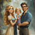 design a professional disney family portrait art