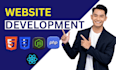 do website development as full stack web developer, front end, backend developer