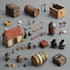 create nice 2d game assets, props, icons, objects and UI