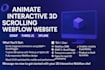 animate interactive 3d scrolling animated webflow website threejs 3d spline gsap