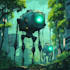 draw an anime style mecha robot illustrations