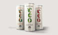 create minimal can label, beverage packaging design with 3d mockup