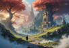 create amazing stylized environment  fantasy landscape