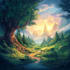 draw fantasy background and landscape