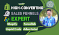 design a shopify landing page or funnelish sales funnel