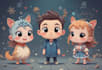 design cute vector cartoon characters for animation