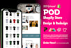 design print on demand shopify store, shopify pod website, printful, printify