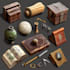 3d model objects, props and weapons