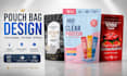 design premium pouch bag packaging with front and back layout