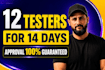 provide 12 testers google play console for closed testing
