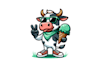 design fun cow ice cream shop logo