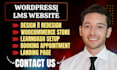 redesign wordpress lms website setup bookly amelia pro woocommerce online store