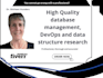 do database management, devops and data structure research