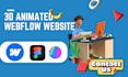 3d animated figma to webflow website integrate 3d model spline threejs animation