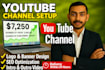 create and setup youtube channel with logo, banner, and seo