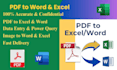 convert PDF to excel, word, data entry and formatting